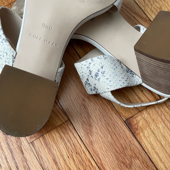 Josie Leather Ankle Snake Embossed Strap Chunky Block Heeled Kitten Heels summer - Picture 6 of 9